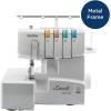 imageBrother Serger 1034D HeavyDuty Metal Frame Overlock Machine 1300 Stitches Per Minute Removeable Trim Trap 3 Included Accessory Feet White1034D