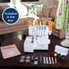 imageBrother Serger 1034D HeavyDuty Metal Frame Overlock Machine 1300 Stitches Per Minute Removeable Trim Trap 3 Included Accessory Feet White1034D