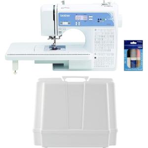 imageBrother Sewing and Quilting Machine Computerized 165 Builtin Stitches LCD Display Wide Table 8 Included Presser Feet White 20x12x17XR9550  CaseThread