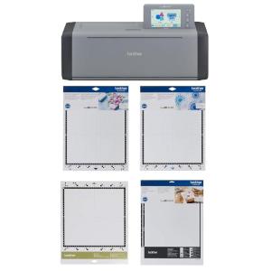 imageBrother ScanNCut SDX125E Electronic DIY Cutting Machine with Scanner Make Custom Stickers Vinyl Wall Art Greeting Cards and More with 682 Included PatternsTitaniumAquaGreyTitanium
