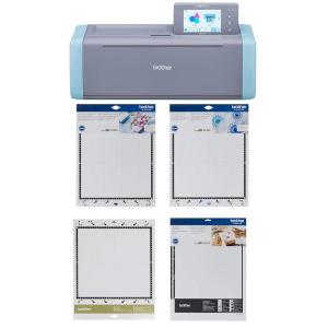 imageBrother ScanNCut SDX125E Electronic DIY Cutting Machine with Scanner Make Custom Stickers Vinyl Wall Art Greeting Cards and More with 682 Included PatternsTitaniumAquaGreyAqua