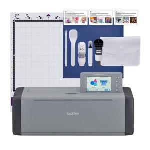 imageBrother ScanNCut SDX125E Electronic DIY Cutting Machine with Scanner Make Custom Stickers Vinyl Wall Art Greeting Cards and More with 682 Included PatternsTitaniumAquaTitaniumGrey