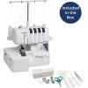 imageBrother Serger DZ1234 Metal Frame Overlock Machine 1300 Stitches Per Minute Removeable Trim Trap 3 Included Accessory Feet and 2 Sets of Starter Thread