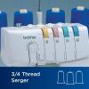 imageBrother Serger DZ1234 Metal Frame Overlock Machine 1300 Stitches Per Minute Removeable Trim Trap 3 Included Accessory Feet and 2 Sets of Starter Thread