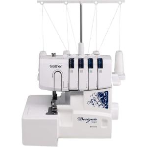 imageBrother Serger DZ1234 Metal Frame Overlock Machine 1300 Stitches Per Minute Removeable Trim Trap 3 Included Accessory Feet and 2 Sets of Starter Thread