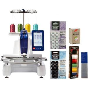 imageBrother Persona PRS100 Single Needle Embroidery Machine with 4Spool Thread Stand and Free Arm EmbroideryPRS100  Pacesetter 6ct Thread
