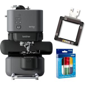 imageBrother Skitch SingleNeedle Embroidery Machine powered by the required Artspira mobile app 4 x 4 Embroidery Area Bluetooth ConnectedPP1 Frame  Thread