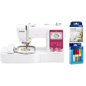 imageBrother PE545 Embroidery Machine Wireless LAN Connected 135 Builtin Designs 4 x 4 Hoop Area Large 37 LCD Touchscreen USB Port 10 Font StylesPE545  Feet  Thread