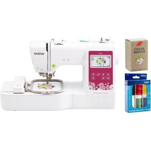 imageBrother PE545 Embroidery Machine Wireless LAN Connected 135 Builtin Designs 4 x 4 Hoop Area Large 37 LCD Touchscreen USB Port 10 Font StylesPE545  Thread  Needles